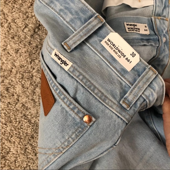 Wrangler World Wide 661 High Rise Wide Leg jeans Y2k 90's Style 30 Light Wash - Picture 7 of 8